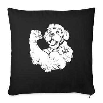 Golden Doodle I Love Mom - Sofa pillowcase 17,3'' x 17,3'' (45 x 45 cm) - black - Front