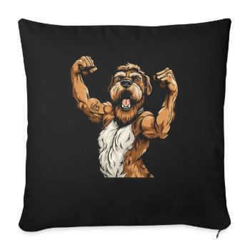 Wheaten Terrier J’aime Maman - Housse de coussin décorative 45 x 45 cm - noir - Devant