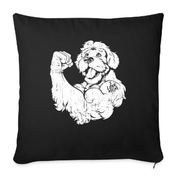 Golden Doodle I Love Mom - Sofa pillowcase 17,3'' x 17,3'' (45 x 45 cm) - black - Front