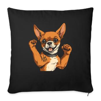 Chihuahua J’aime Maman - Housse de coussin décorative 45 x 45 cm - noir - Devant