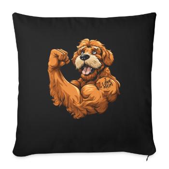 Golden Doodle I Love Mom - Sofa pillowcase 17,3'' x 17,3'' (45 x 45 cm) - black - Front