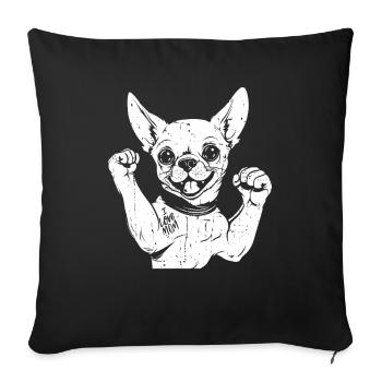 Chihuahua J’aime Maman - Housse de coussin décorative 45 x 45 cm - noir - Devant