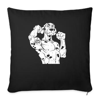 Dalmatien biceps tatouage j’aime maman - Housse de coussin décorative 45 x 45 cm - noir - Devant