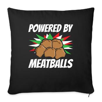 Powered By Meatballs Cuisine italienne cadeau - Housse de coussin décorative 45 x 45 cm - noir - Devant