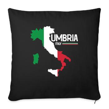 Ombrie Italie Carte de l’Ombrie Région Italie - Housse de coussin décorative 45 x 45 cm - noir - Devant