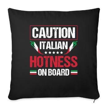 Italian Hotness On Board Italy Nationality - Sofa pillowcase 17,3'' x 17,3'' (45 x 45 cm) - black - Front