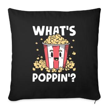 Popcorn sucré - Poppin Movie Night Popcorn Lovers - Housse de coussin décorative 45 x 45 cm - noir - Devant