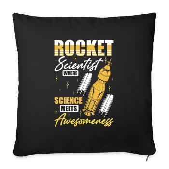 Ingénieur aérospatial Rocket Scientist Awesomeness - Housse de coussin décorative 45 x 45 cm - noir - Devant