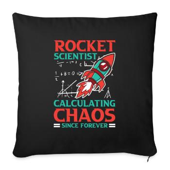 Rocket Scientist calcule le chaos depuis toujours - Housse de coussin décorative 45 x 45 cm - noir - Devant