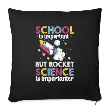 École d’ingénieurs aérospatiaux Important Rocket Science - Housse de coussin décorative 45 x 45 cm - noir - Devant