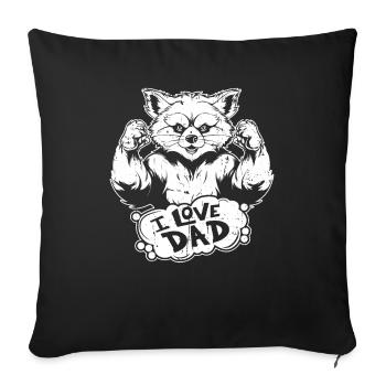 Red Panda I Love Dad - Sofa pillowcase 17,3'' x 17,3'' (45 x 45 cm) - black - Front