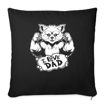 Red Panda I Love Dad - Sofa pillowcase 17,3'' x 17,3'' (45 x 45 cm) - black - Front