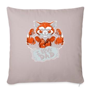 Red Panda I Love Dad - Sofa pillowcase 17,3'' x 17,3'' (45 x 45 cm) - light taupe - Front