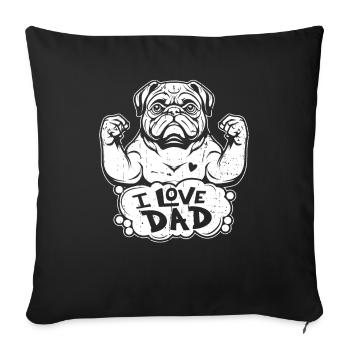 Carlin Chien J’Aime Papa - Housse de coussin décorative 45 x 45 cm - noir - Devant