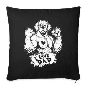 Labrador I Love Dad - Sofa pillowcase 17,3'' x 17,3'' (45 x 45 cm) - black - Front