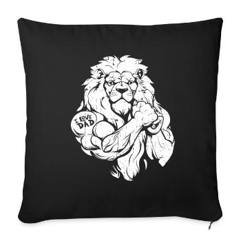 Lion Biceps Tattoo I Love Dad - Sofa pillowcase 17,3'' x 17,3'' (45 x 45 cm) - black - Front