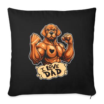 Labrador J’aime papa - Housse de coussin décorative 45 x 45 cm - noir - Devant