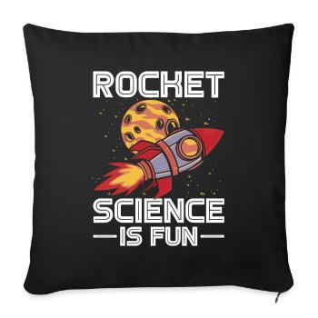 La science des fusées est amusante Vaisseau spatial de navette spatiale - Housse de coussin décorative 45 x 45 cm - noir - Devant
