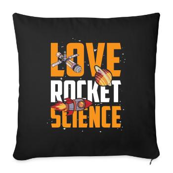 Amour Fusée Science Univers Ingénieur Aérospatial - Housse de coussin décorative 45 x 45 cm - noir - Devant