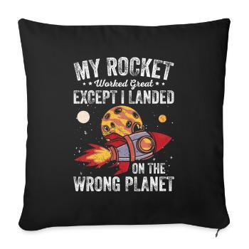 Vaisseau Spatial, Cosmonaute, Astronaute, Astrophysicien - Housse de coussin décorative 45 x 45 cm - noir - Devant