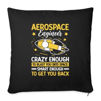 Un ingénieur aérospatial s’envole dans l’espace pour vous ramener - Housse de coussin décorative 45 x 45 cm - noir - Devant
