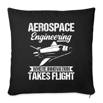 L’ingénierie aérospatiale où l’innovation prend son envol - Housse de coussin décorative 45 x 45 cm - noir - Devant
