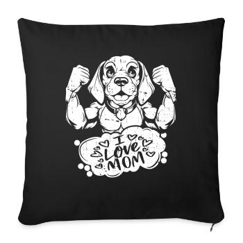 Beagle I Love Dad - Sofa pillowcase 17,3'' x 17,3'' (45 x 45 cm) - black - Front