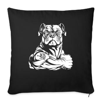 American Bully J’aime Papa - Housse de coussin décorative 45 x 45 cm - noir - Devant