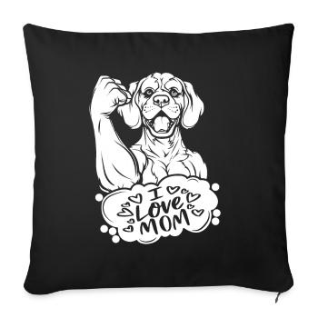 Brittany Spaniel I Love Dad - Sofa pillowcase 17,3'' x 17,3'' (45 x 45 cm) - black - Front