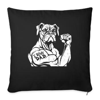 Boxer Dog German Boxer I Love Dad - Sofa pillowcase 17,3'' x 17,3'' (45 x 45 cm) - black - Front