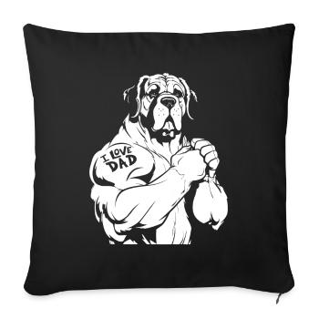 St. Bernard I Love Dad - Sofa pillowcase 17,3'' x 17,3'' (45 x 45 cm) - black - Front