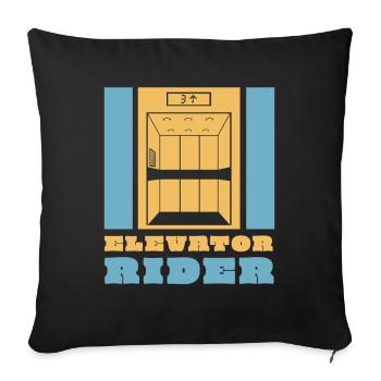 Elevator Rider Aufzug Lift Fahrstuhl - Sofa pillowcase 17,3'' x 17,3'' (45 x 45 cm) - black - Front
