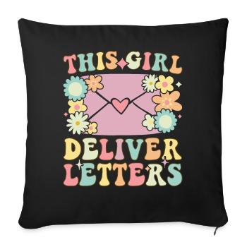 Postal service female postal workers - Sofa pillowcase 17,3'' x 17,3'' (45 x 45 cm) - black - Front