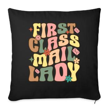 Postal service female postal workers - Sofa pillowcase 17,3'' x 17,3'' (45 x 45 cm) - black - Front