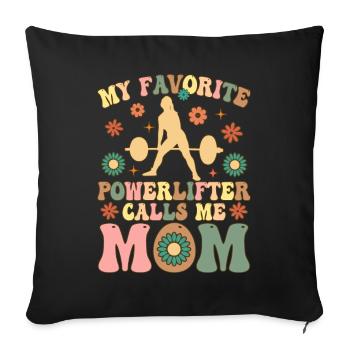 Powerlifting Weightlifting - Sofa pillowcase 17,3'' x 17,3'' (45 x 45 cm) - black - Front