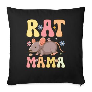 Groovy Rat Mom Female Rat Pet Owner - Sofa pillowcase 17,3'' x 17,3'' (45 x 45 cm) - black - Front