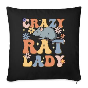Groovy Female Rat Pet Owner - Sofa pillowcase 17,3'' x 17,3'' (45 x 45 cm) - black - Front