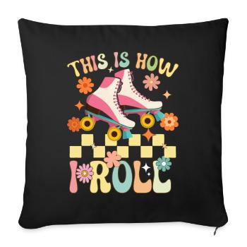 Groovy Patinage à roulettes Rollschuhfahrer - Housse de coussin décorative 45 x 45 cm - noir - Devant
