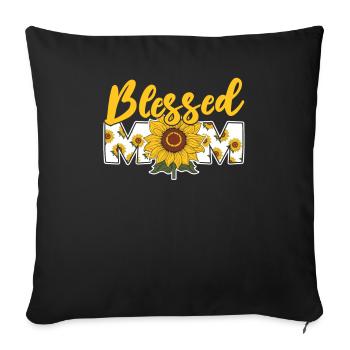 Sonnenblumen Mama Mutter Maman tournesol - Housse de coussin décorative 45 x 45 cm - noir - Devant