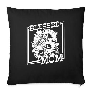 Sonnenblumen Mama Mutter Maman tournesol - Housse de coussin décorative 45 x 45 cm - noir - Devant