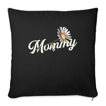 Gänseblume Mama Daisy Mom - Sofakissenbezug 45 x 45 cm - Schwarz - Vorne