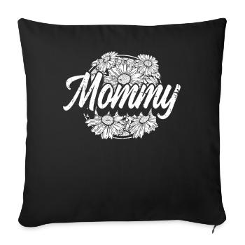 Gänseblume Mama Daisy Mom - Sofakissenbezug 45 x 45 cm - Schwarz - Vorne