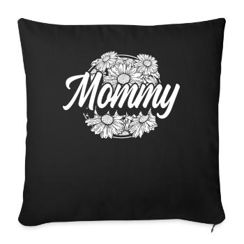 Gänseblume Mama Daisy Mom - Sofakissenbezug 45 x 45 cm - Schwarz - Vorne