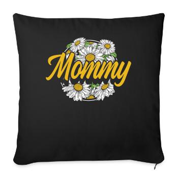 Gänseblume Mama Daisy Mom - Sofakissenbezug 45 x 45 cm - Schwarz - Vorne