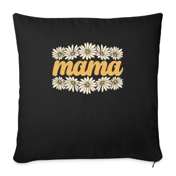 Gänseblume Mama Mutter Daisy Mom - Housse de coussin décorative 45 x 45 cm - noir - Devant