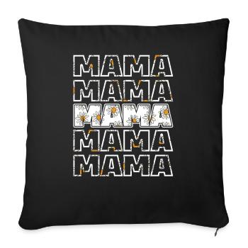 Gänseblume Mama Daisy Mom - Sofakissenbezug 45 x 45 cm - Schwarz - Vorne