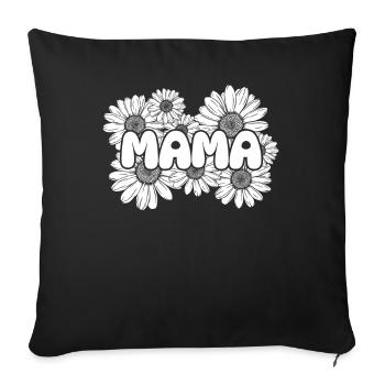 Gänseblume Mama Mutter Daisy Mom - Housse de coussin décorative 45 x 45 cm - noir - Devant