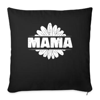 Gänseblume Mama Mutter Daisy Mom - Sofakissenbezug 45 x 45 cm - Schwarz - Vorne
