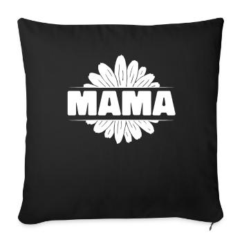 Gänseblume Mama Mutter Daisy Mom - Sofakissenbezug 45 x 45 cm - Schwarz - Vorne