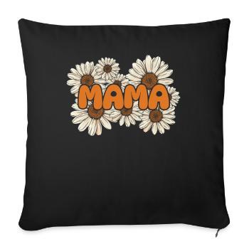 Gänseblume Mama Mutter Daisy Mom - Housse de coussin décorative 45 x 45 cm - noir - Devant